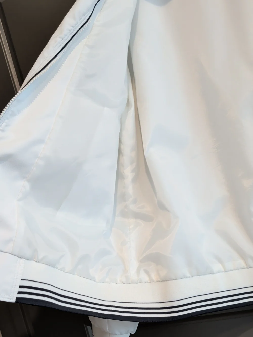 U.S. Polo Assn. White Bomber Jacket with Navy Trim